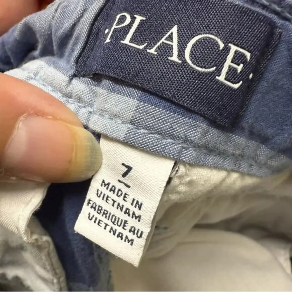 The Children's Place Blue Checked Summer‎ Shorts Sz 7